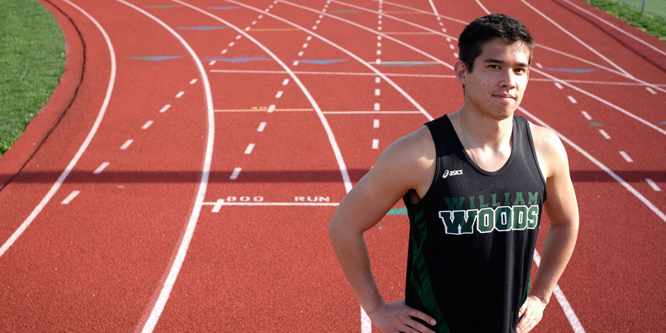 Gabriel Santos wearing track and field uniform